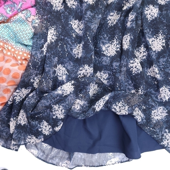 New Joie Blue Beige Patterned Dress Size L - Picture 4 of 15